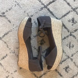 TOMS platform espadrille sandals with ankle strap